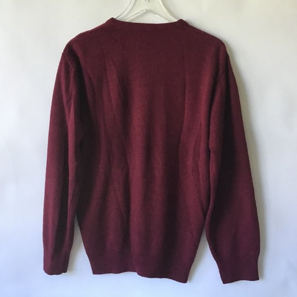 Vintage Union USA Mens v-neck Sweater L maroon burgundy unisex drop shoulder - Picture 5 of 10